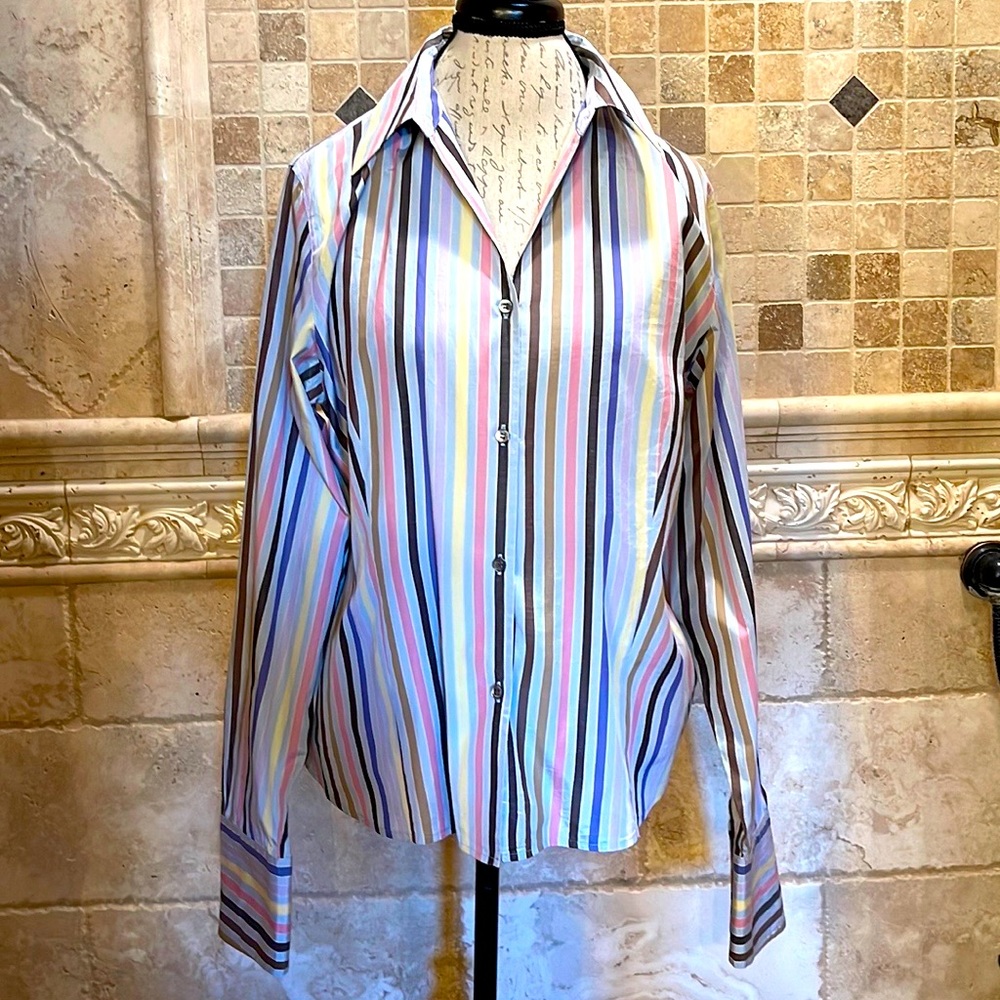 Doncaster Striped Button Down Blouse - image 1